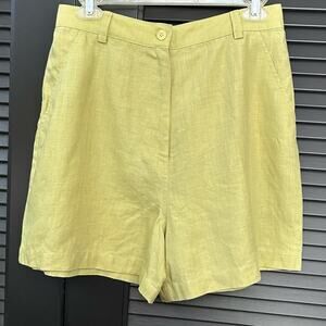 Vintage Classiques Entier Chartreuse Green Bermuda Shorts High-Waisted, Size 6
